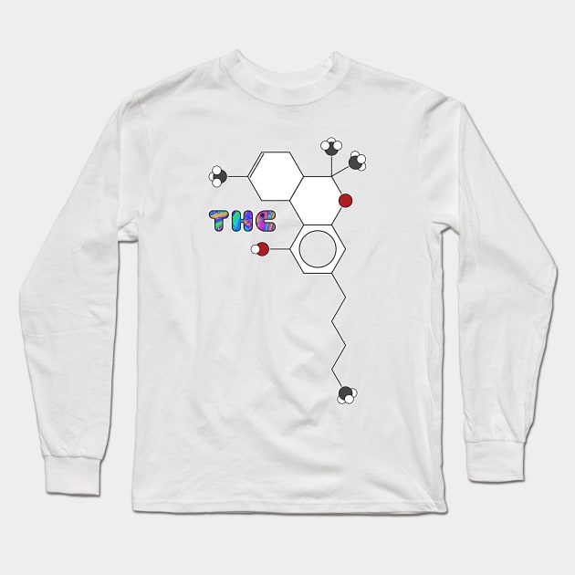 THC Molecule Long Sleeve T-Shirt by SandroAbate